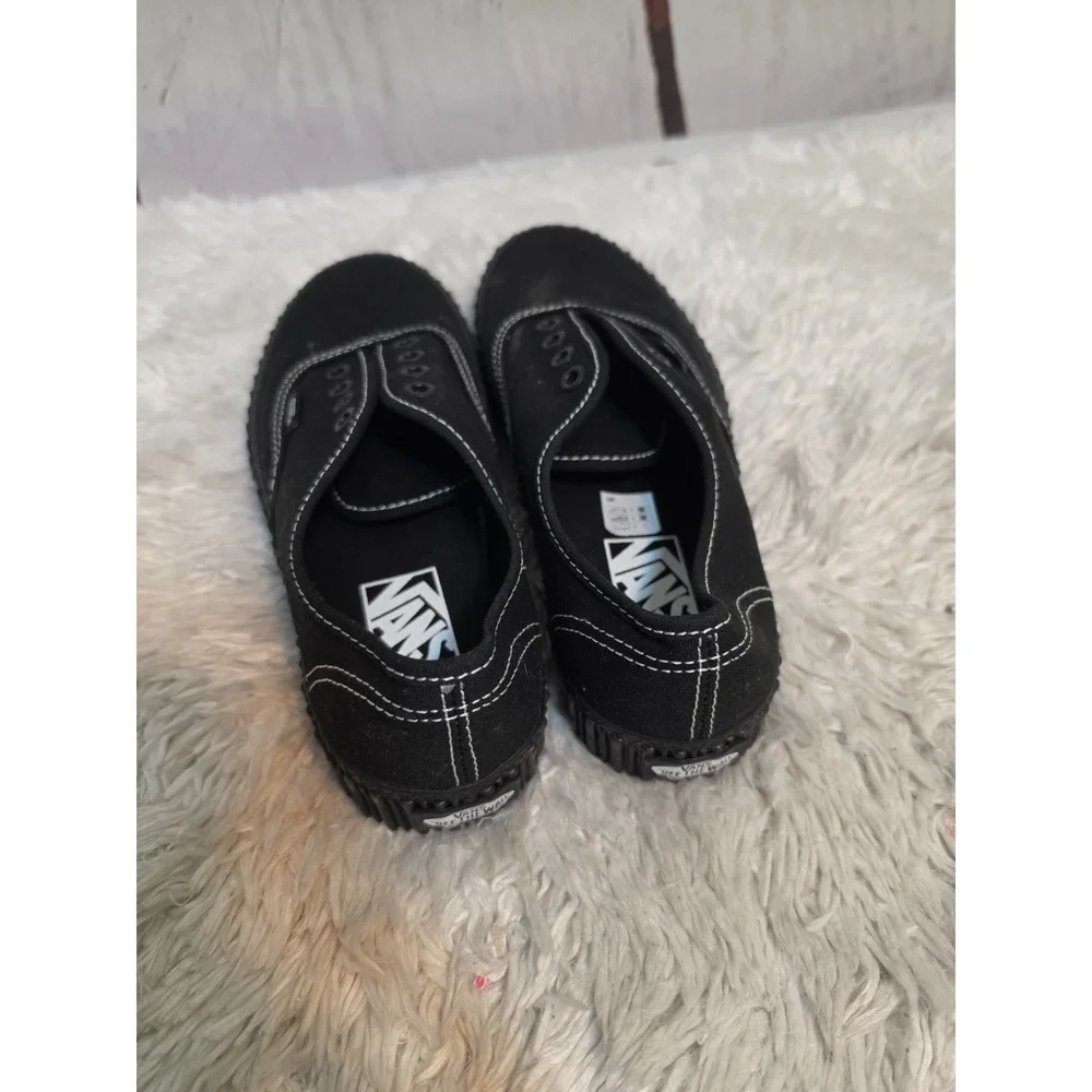 Vans Authentic Stackform Black Canvas Platform Sneakers Womens 6.5 Low Top Shoes